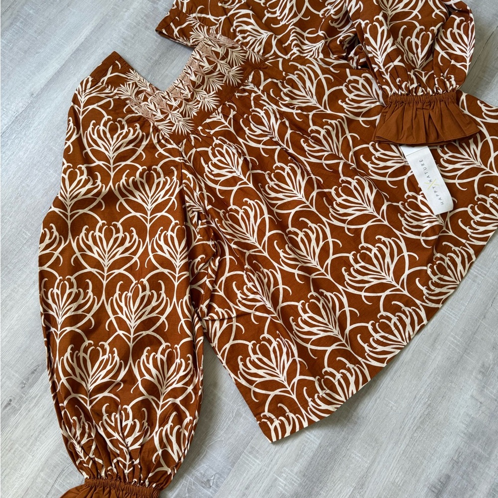 Floral Brown Women's Top - Picture 4 of 6